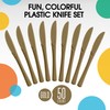 Exquisite Gold Plastic Knives 50 Pcs Gold Knives Disposable Utensils