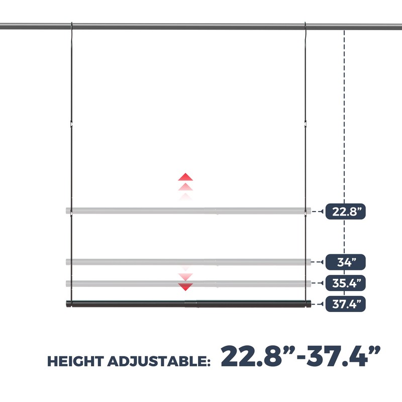 STO STO 1 Pack Closet Hanging Rod, Length and Height