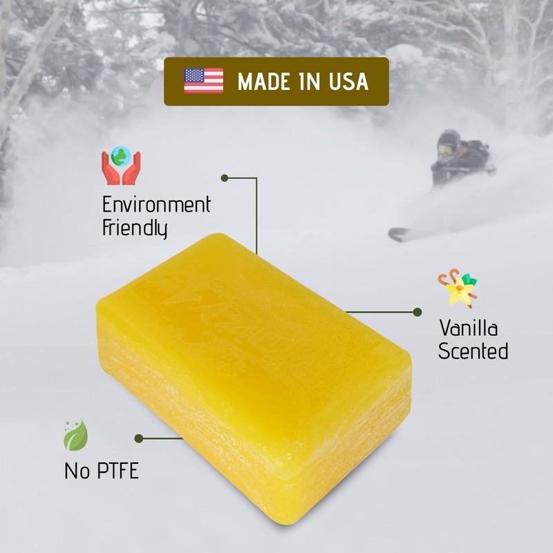 ZUMWax Iron-On Ski/Snowboard/Nordic/Cross-Country Wax, 140g, WARM Temp, long-lasting, secret vanilla