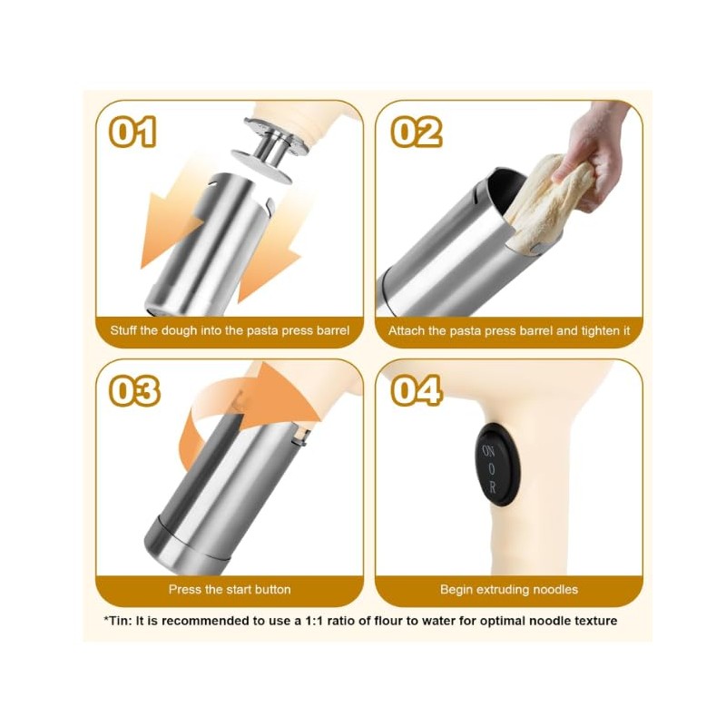 Electric Pasta Maker Machine, Cordless Noodle Maker with 5 Shape