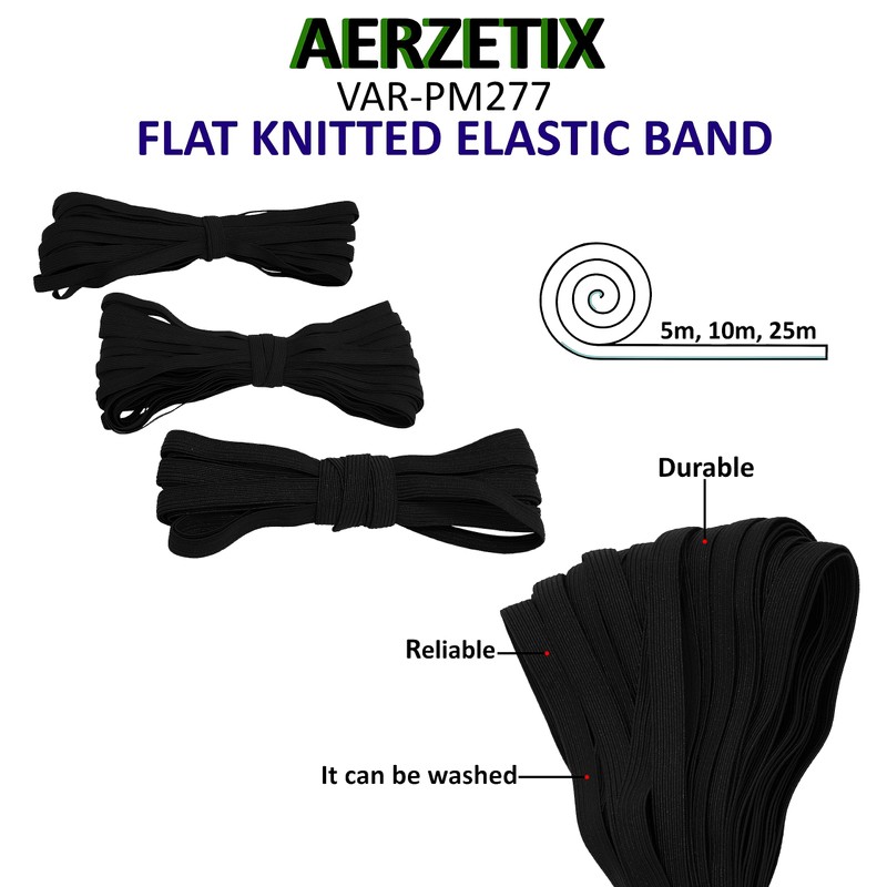 AERZETIX - C67312 - Elastische flache geflochtene Schnur 5 Meter