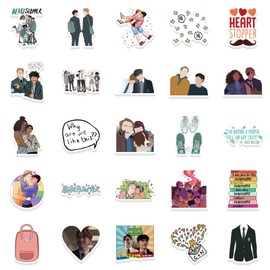 Heartstopper Stickers for Laptop (50 Pieces), Gift for Children, Teenagers, Adults, Boys, Heartstopper Stickers, Waterproof Vinyl Stickers for Scrapbooking, Skateboard, Car, Luggage