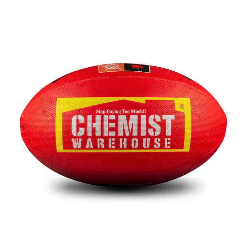 Sherrin AFLW Replica All Surface Football, Red, Size 4