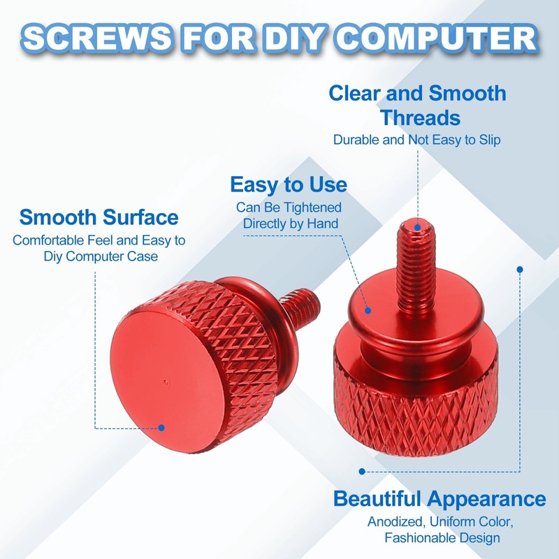 sourcing map 6 Pcs M3x7mm Knurled Thumb Screw Computer Case