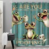Are You Pooping Frog Funny Retro Farmhouse Door Bathroom Shower