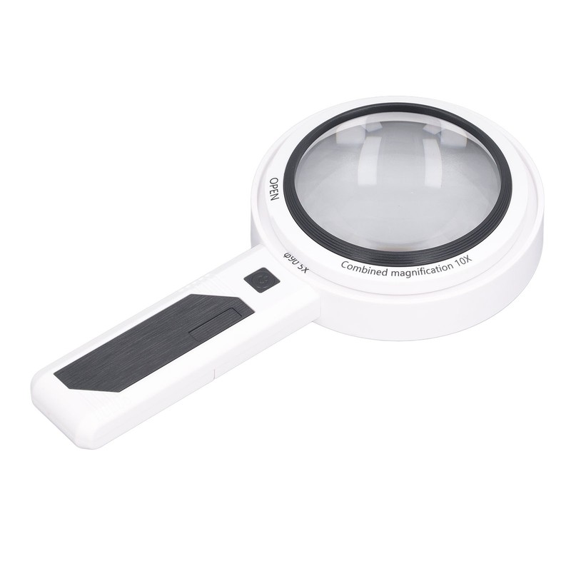 Magnifying Glass 5X 3X 10X Handheld Magnifier 3 Color Adjustable
