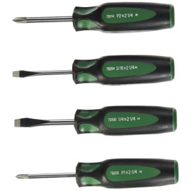 SK Hand Tool 86335 Cushion Grip Stubby Screwdriver Set, 4-Piece