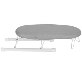 Hapivida Tabla de Planchar de Mesa, Mini Tabla de Planchar PortáTil PuñOs de Manga, Collares, Mesa de Planchar Patas Plegables Funda de Tela ExtraíBle para El Hogar Cuarto de Lavado(Gris)