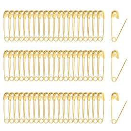 Qjaiune 200 PCS 19mm / 3/4 Inch Safety Pins Gold Sewing Pins, Small Safety Pins Size 00 Metal Safety Pins, Mini Safety Pins Tiny Fastening Safety Clips for Clothing Tags DIY Crafts Jewelry Making