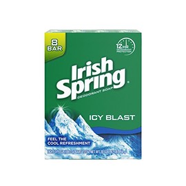 Irish Spring Icy Blast Cool Refreshment Deodorant Soap Unisex Soap, 8 Count