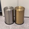 LEASYLIFE 4.8GALStainless Steel Bathroom Trash Can with Lid, Silver Trash