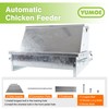 YUMOE Chicken Feeder Galvanized 25Lbs Capacity Weatherproof Treadle Chicken Feeder