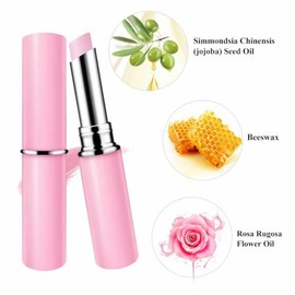 Bálsamo labial rosa, hidratante hidratante hidratante de gelatina, líneas de labios que se desvanecen y eliminan la piel muerta, previene los labios s