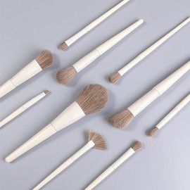 ZHIYE 10Pcs Makeup Brushes Set, White Professional Face Make-up Brush Set, Suitable for Eye Shadow, Foundation, Concealer, etc