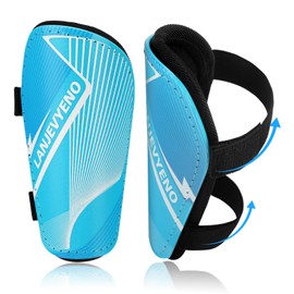 Shin Guards Soccer Kids Youth Toddler Protective Shin Pads Football Gear Equipment Lightweight Breathable Adjustable Straps for 2-4 5 6 8-9 10-12 Years Children Teens Boys Girls (Blue, S)