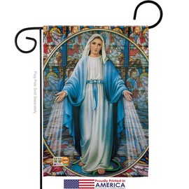Ornament Collection Faith Our Lady of Grace Garden Flag Religious Hope Peace Dove Christian Religion Easter Small Decorative Gift Yard House Banner Made in USA 13 X 18.5