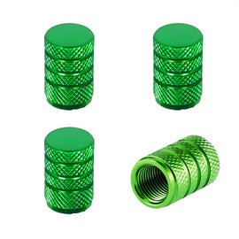 SANTUO Metal Dust Caps for Car Tyre - 4Pcs Aluminium Valve Caps, Rustproof Airtight Car Bike Motorbike Caps (Green)