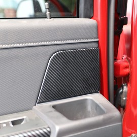 Korlot Carbon Fiber Grain Door Panel Handles Cover Trims Accessories for Ford F150 2021+ for 2023 F250 F350 Super Duty(Rear Door)