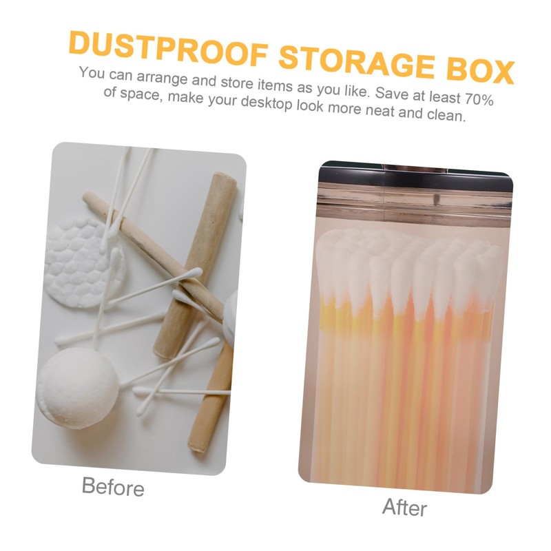 Baluue Bathroom Organizer Set 4 Cotton Swab Containers with Lids