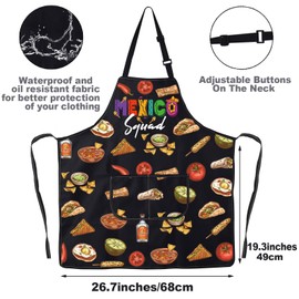 JNIAP Mexican Chef Apron Mexican Kitchen Apron El Jefe Apron Mexico Cooking Apron Mexican Food Apron Mexicao Chef Gifts, Mexicosquad, Large