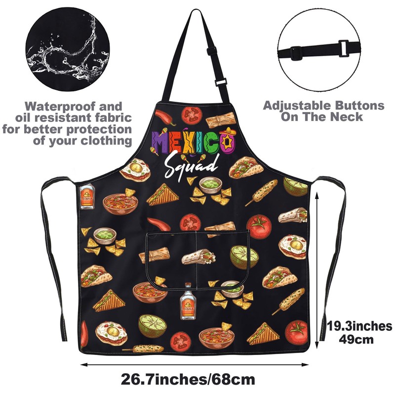 JNIAP Mexican Chef Apron Mexican Kitchen Apron El Jefe Apron