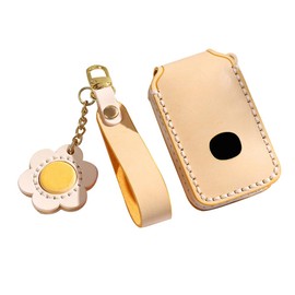 HIBEYO Funda de cuero para llavero, 3 botones para Mazda 3, Alexa CX-30, CX-3, CX-5, CX-7, CX-9, CX-4, 2020, 2021, 2022, llave inteligente con llaveros, accesorios, amarillo