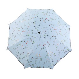 Portable Folding Umbrella with Black Anti-UV Coating Rain & Sun Umbrellas for Women Travel Beach Hiking Outdoor Lightweight Parasol UV Protection Umbrella Ladies Girls Windproof Compact Umbrella