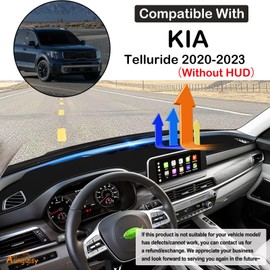 Aunginsy Dashboard Cover Mat Compatible with Kia Telluride 2020-2023 Dashboard Dash Cover Nonslip Black Mat Sun Pad Dash Carpet Sunshade Glare UV Rays Protector Car Interior Accessories-without HUD