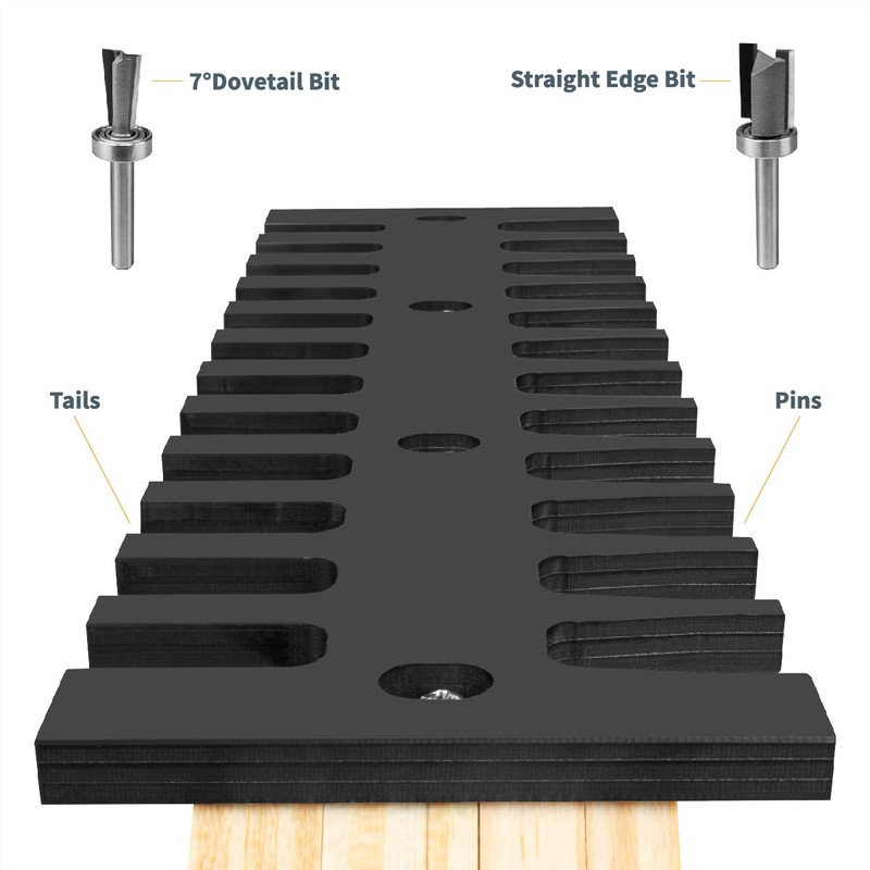 POWERTEC 71529 15-Inch Dovetail Jig System w/Template, Straight Edge Router