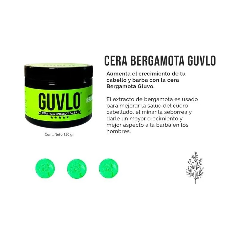 4 Pz Cera Para Hombre Guvlo, Cabello Barba Y Bigote