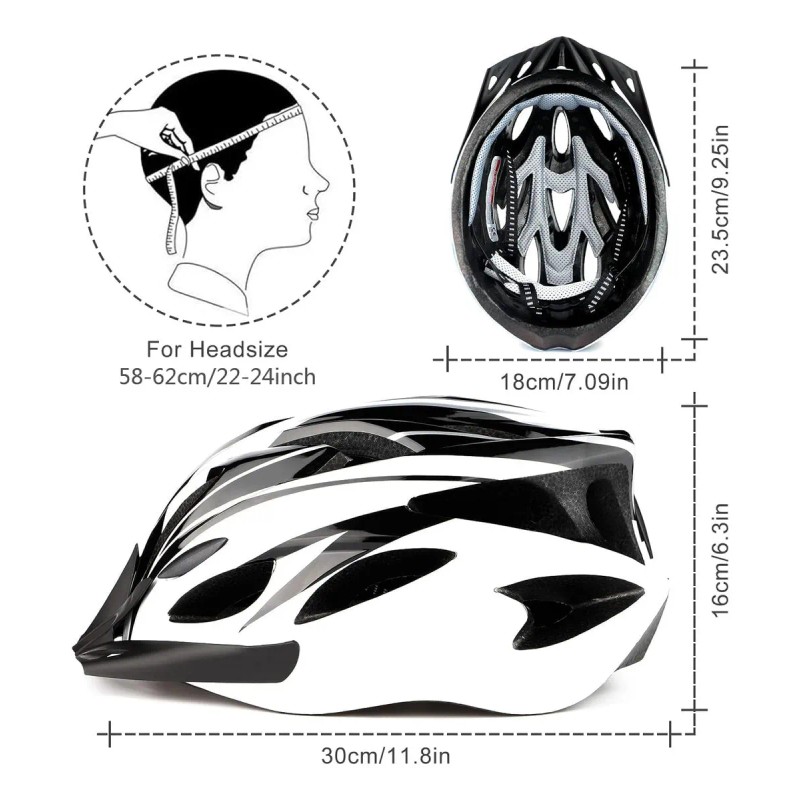 Casco De Bicicleta Unisex+redes Para Moto,casco De Ciclismo Blanco G