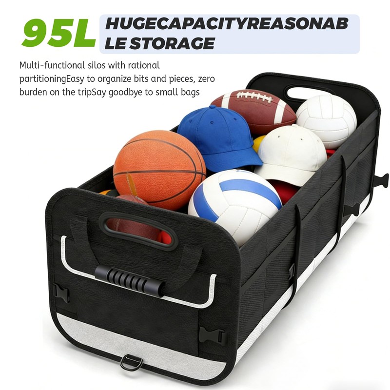 Car Trunk Organizer - with 5 Compartments Trunk Organizers and
