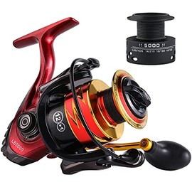Sougayilang Fishing Reel, Ultralight Smooth Power 12+1 BB Spinning Reel with 5.1:1/5.5:1 High Speed Gear Ratio for Freshwater and Saltwater-1000