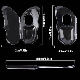 Professional Makeup Mixing Palette Butterfly Foundation Palette, Acrylic Palette Art Nail Palette Pigment Transparent Makeup Palette with Spatula Makeup Nail Art Palette (Clear 2 Pack)