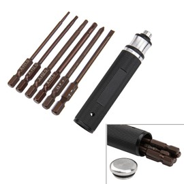 Vgoohobby 6 in 1 Hexagonal Screwdrivers 1.5 2.0 2.5 3.0mm 0#+ 1#- Hex Key Screw Driver Repair Tool for RC Drone Car (Black)