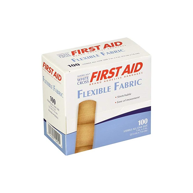 American White Cross First Aid Tan Fabric Adhesive Bandage Sterile