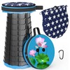 ALEVMOOM Upgraded Portable Collapsible Folding Stool with Cushion Retractable Telescoping