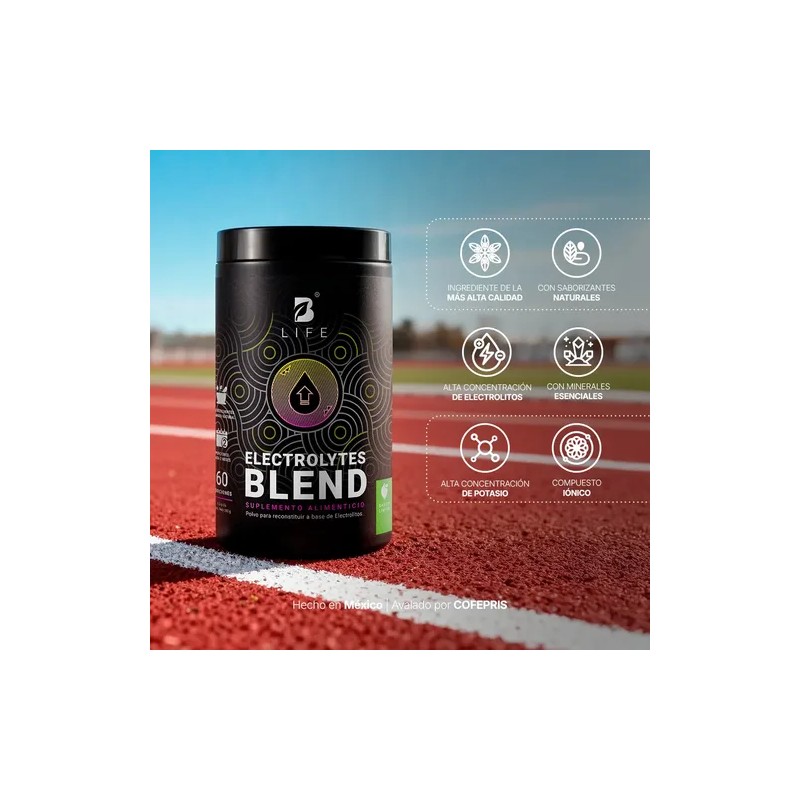 Electrolitos De 60 Servicios. Electrolytes Blend. B Life. Sabor Limón