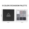 Erinde Black Smokey Gray Silver Eyeshadow Palette, 9 Colors Matte