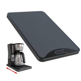 ARGOMAX Appliance Rolling Tray, Coffee Maker Slider, coffee pull out tray, sliding coffee maker tray, Suitable for coffee machines, air fryers and other appliances (Black-Metal)