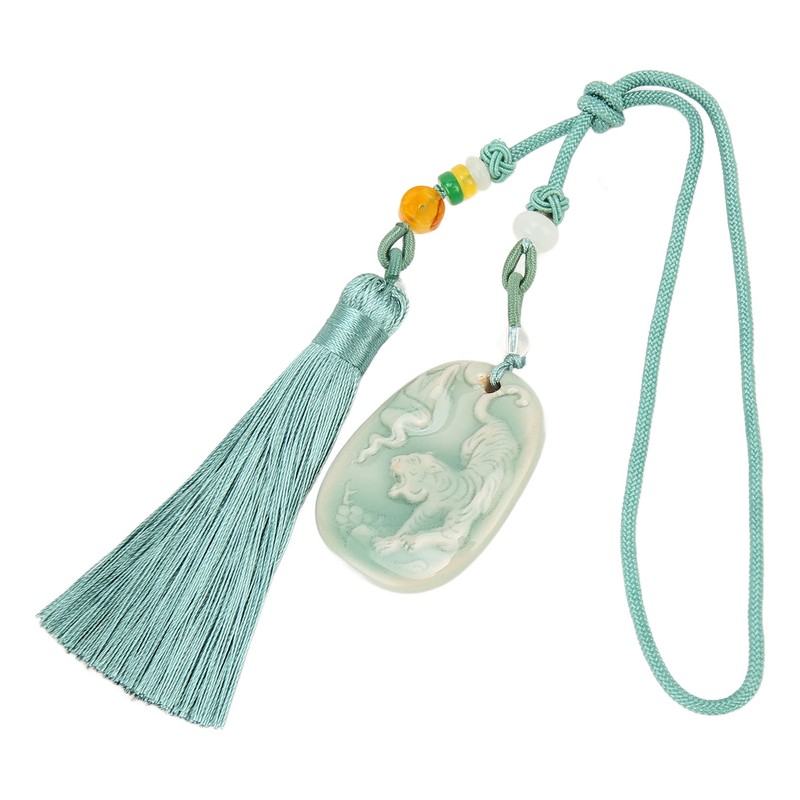 Tassel Pendant Chinese Zodiac Pattern DIY Porcelain Beads Light Weight