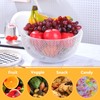 IBWell White Metal Mesh Double-layer Fruit Basket, Large Round Storage