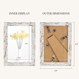 TWING 4 x 6 Picture Frames, Rustic Distressed White Photo Frame Collage for Wall Decor Mounting or Table Display,Ideal Gift to Family and Friends