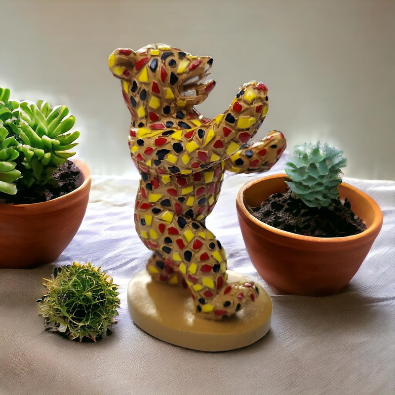 Berlin Bear Statue 10 cm - Polyresin in Mosaic Look,