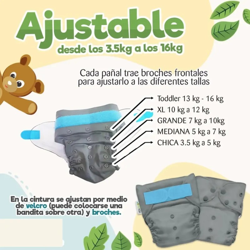 Pañales Ecológicos De Tela Ecopipo 10pack Combinado