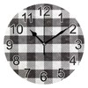 BOENLE Black White Buffalo Plaid Wall Clock Non Ticking Silent