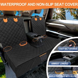 EasyHaWei Dog Car Seat Cover for Back Seat Bench Cover, Compatible for Armrest 100% Waterproof & Nonslip Backseat Protector for Pet （Standard）