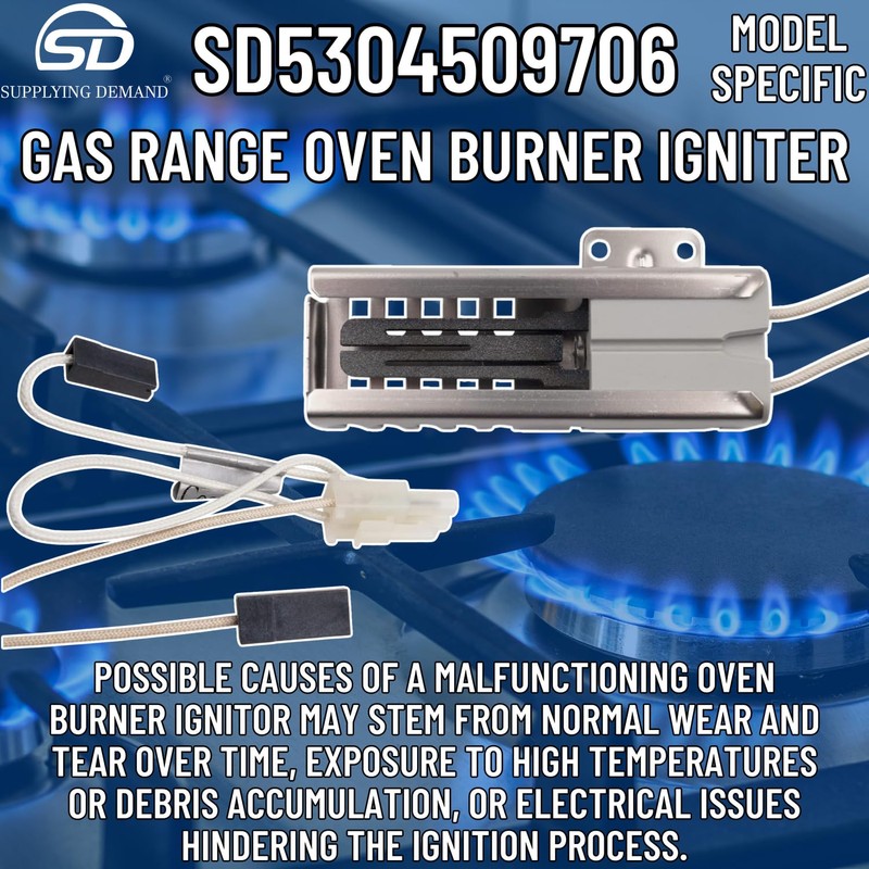 Supplying Demand 5304509706 316489402 Gas Range Oven Burner Igniter Replacement