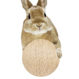 KEYIDE Extra Large Rabbit Ball Toy, 4.7in Natural Sisal Bunny Scratch Ball, Interactive Small Animal Toys for Chinchilla Guinea Pig Rat Playing Scratching Biting