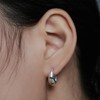 [D.Silver] Silver 925 Water Bloom One Touch Earrings [G001] Silver